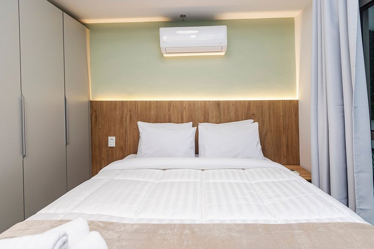 Belo Studio c/ Rooftop, Sauna e Academia