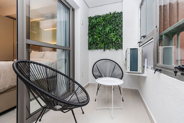 Belo Studio c/ Rooftop, Sauna e Academia