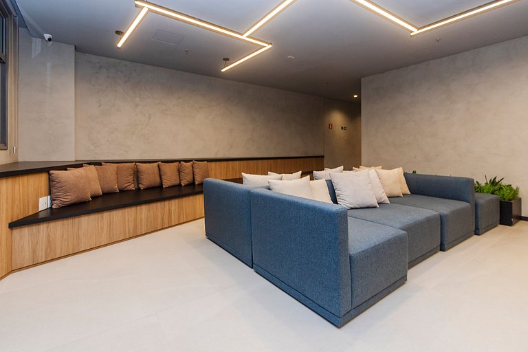 Charmoso Studio c/ Rooftop, Sauna e Academia